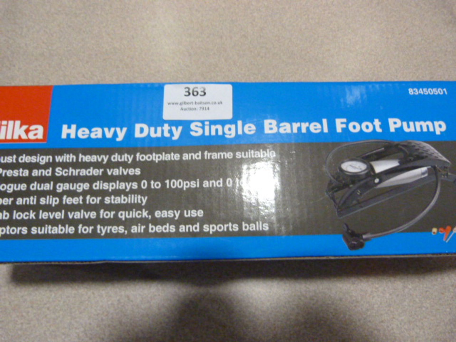 *Hilka Heavy Duty Single Barrel Footpump