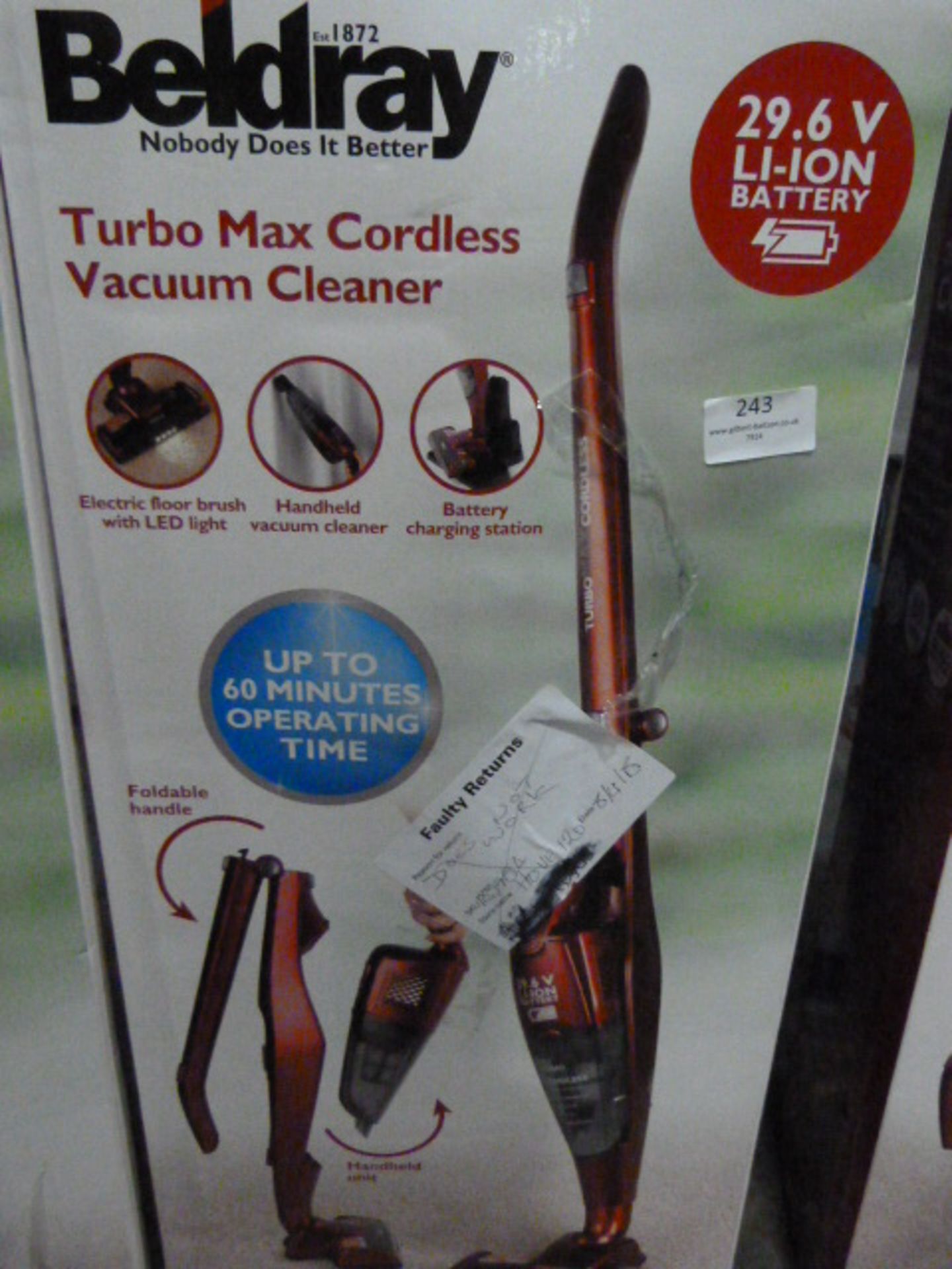 *Beldray 29.6V Turbo Max Cordless Vacuum