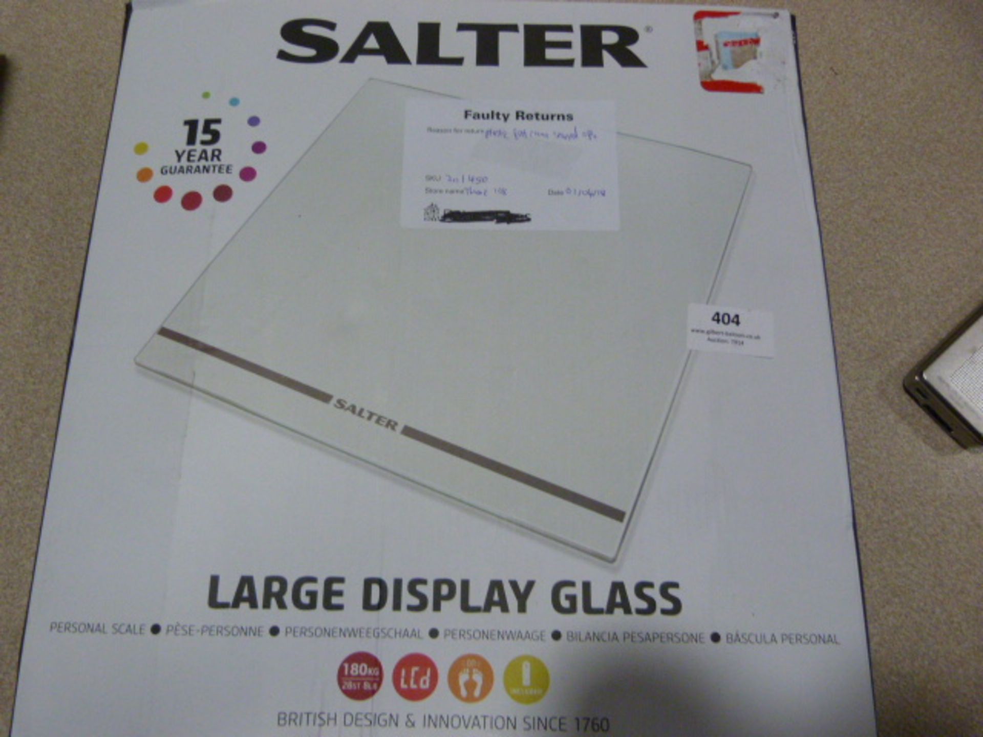 *Salter Large Display Glass