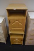 pair of Beech Effect Bedside Cabinet