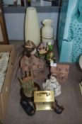 Pottery Vases, Ornamental Cottages, Figurines, Bra