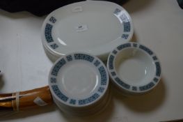 White Glass Dinnerware; Plates, Bowls and Side Pla
