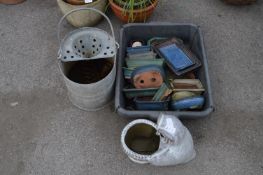 Mop Bucket, Owl Plant Pot and Small Planters
