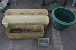 Three Plant Troughs and One Planter
