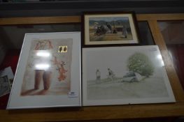 Three Framed Prints - Country Scene, Mini Railway