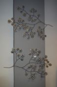 Two Wrought Meta;l Floral Wall Displays