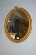 Decorative Gilt Framed Oval Bevelled Edge Wall Mir