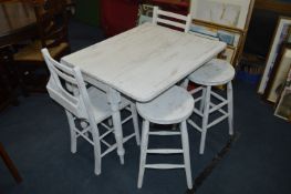 Shabby Chic Grey Painted Pine Drop Leaf Table, Two