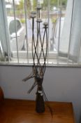 Wrought Metal Five Branch Candle Style Table Lamp