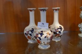 Three Small Masons Mandalay Vases