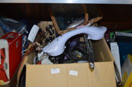 Box Containing Spectacles, Silver Plated Items, Or