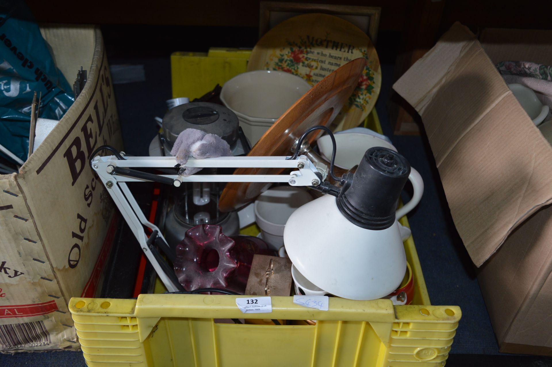 Box Containing Pottery Jugs, Plant Pots, Glass Vas