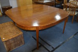 Large Walnut Extending Dining Table