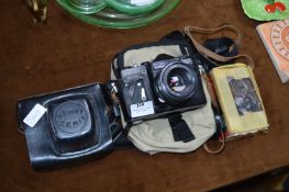 Zenit EM SLR Camera with Case and Flash