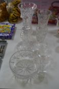 Lead Crystal Glassware; Vases, Decanters, Fruit Bo