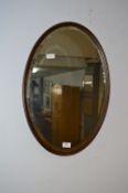 Oak Oval Framed Bevelled Edge Wall Mirror