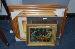 Five Pine Framed Foden Steamroller Prints and Two