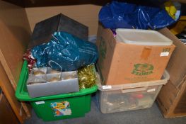 Two Storage Boxes Containing Christmas Decorations