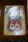 Printed in Plate Sign - Route 66