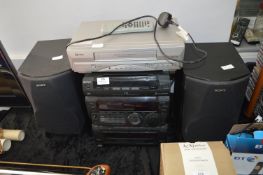 Sony 771 Three CD Music System with Speakers and a