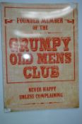 *Large Reproduction Enamel Sign - Grumpy Old Men's Club