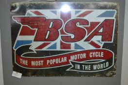 *Reproduction Enamel Sign - BSA Motorcycles