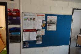 *Blue Noticeboard and Two Wall Mounted Racks