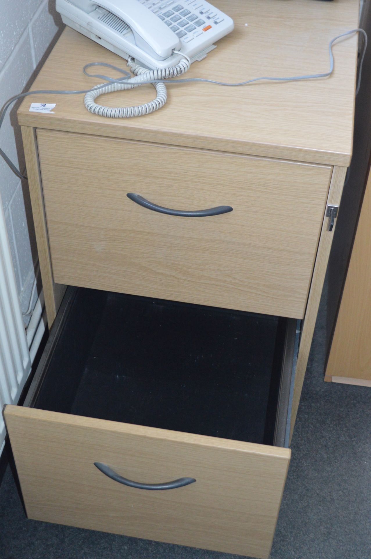 *Standalone Two Drawer Filing Cabinet in Light Oak