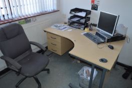 *Contents of the Office Including Desktop PC, L-shape Desk, Office Chair and Three Drawer Foolscap F