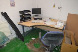 *Contents of the Office Including Desktop PC, L-shape Desk, Office Chair and Three Drawer Foolscap F