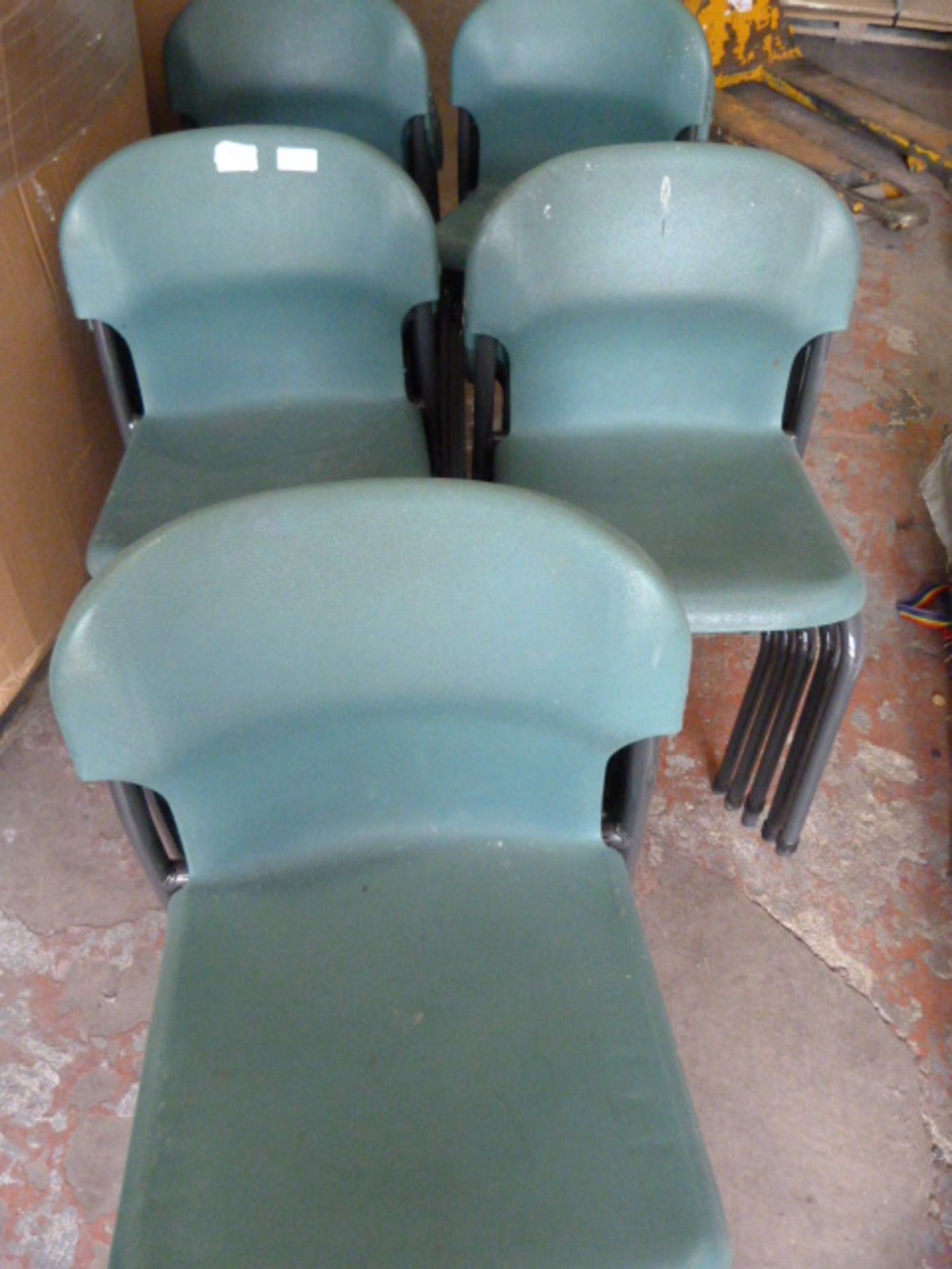 Twenty Five Green Plastic School Chairs