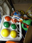 Box of Children's Garden Games and Toys
