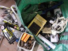 Bag of Electrical Fittings, Wiring, Foot Pump, Dri