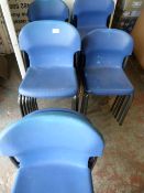 Twenty Nine Blue Plastic School Chairs