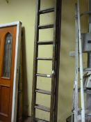 Twenty Four Tread Extending Wooden Ladder