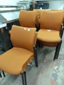 Twenty Two Orange Upholstered Banqueting Chairs