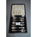 Cased Hallmarked Silver Teaspoon Set - Sheffield 1954 Approx 72g