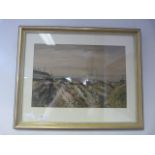 Gilt Framed Watercolour - Industrial Town Scene by Bell Foster