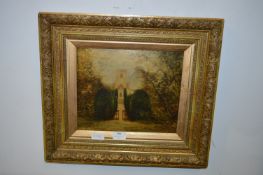 Gilt Framed Oil Painting on Board - Country Church