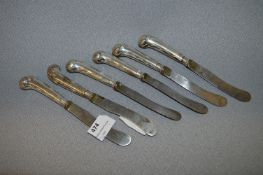 Set of Six Silver Handled Cake Knives - Sheffield 1908