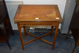 Victorian Mahogany Fold Over Topped Card Table with Single Drawer
