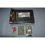 Photo Album - Egypt and Jordan with Military Buttons and Miniature Medals Set