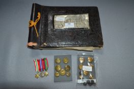 Photo Album - Egypt and Jordan with Military Buttons and Miniature Medals Set