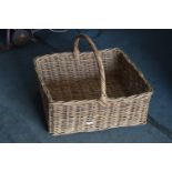 Cane Log Basket with Handle