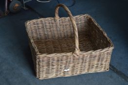 Cane Log Basket with Handle