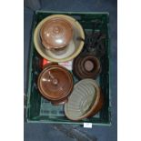 Brown Stoneware Pottery Including Pie Mould, Cooking Pots, etc.