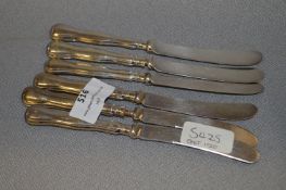 Set of Six Silver Handled Knives - Sheffield 1920