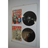 Mounted Bill Haley Song Sheets and 78rpm Records