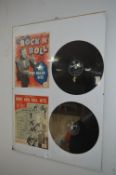 Mounted Bill Haley Song Sheets and 78rpm Records