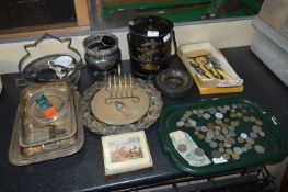 Silver Plated Dinnerware, Coinage, Cutlery, etc.